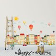 thumbnail image 3 of Pegatinas de pared de ciudad con globo de coche de construcción, pegatinas decorativas creativas para pared de guardería, habitación de niños con personalidad, 3 of 5