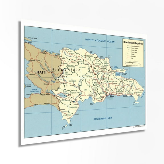 2004 Dominican Republic Map Poster - Dominican Republic Wall Art - Dominican Wall Decor - Dominican Poster - Dominican Republic Map Art - Dominican Wall Art