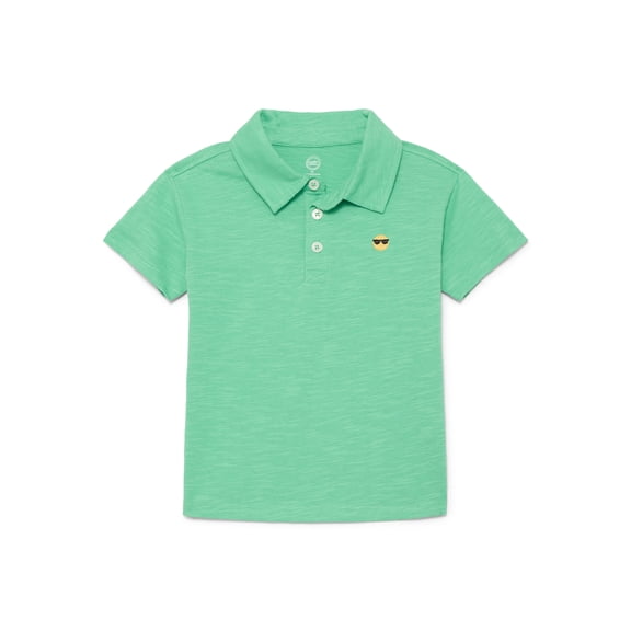 Wonder Nation Toddler Boys Cotton Polo Shirt with Short Sleeves, Sizes 12M-5T
