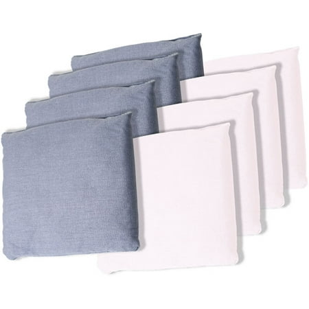 White and Gray Cornhole Bags, Set of 8