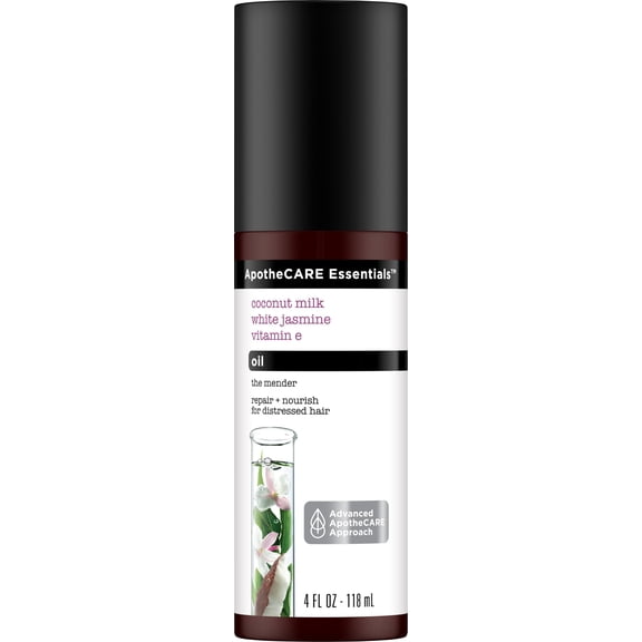 ApotheCARE Essentials The Mender Hair Oil Coconut Milk, White Jasmine, Vitamin E 4 oz (Pack of 2)