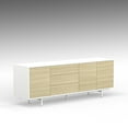 thumbnail image 5 of Atlas 78" x 28" Highboy Modern TV Stand Cabinet And Sideboard - White Frame, White Oak Door/Drawers, White Base, 5 of 8