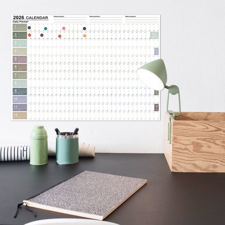 2026 Wall Calendar Easy-to-use Large Planner Notebook Monthly Wall Planner Multifunctional for Mental Study School Task Home Office Cleaning 29.2 x 20.7