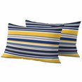 thumbnail image 6 of Navy Blue Yellow Striped Outdoor Pillow Covers 20x12 Inch Lumbar Pillow Covers Set of 2 Waterproof Decorative Throw Pillow Cases Farmhouse Vintage Stripe Cushion Covers for Patio Furniture Garden, 6 of 8