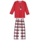 thumbnail image 2 of Inspire Chic Navidad Camisetas de Ciervo con Pantalones de Cuadros Ropa de Dormir Conjuntos de Pijamas Familiares [Niños y Niñas] L Rojo, 2 of 4