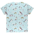 thumbnail image 2 of Flying Unicorn Unicorns Sky Repeat Pattern All Over Youth T Shirt Sky YMD, 2 of 2