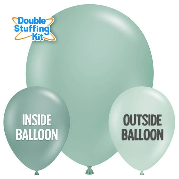 5 inch Tuftex Pastel Mint - Double-Stuffing Kit Latex Balloons (50 Pack) - Party Supplies Decorations