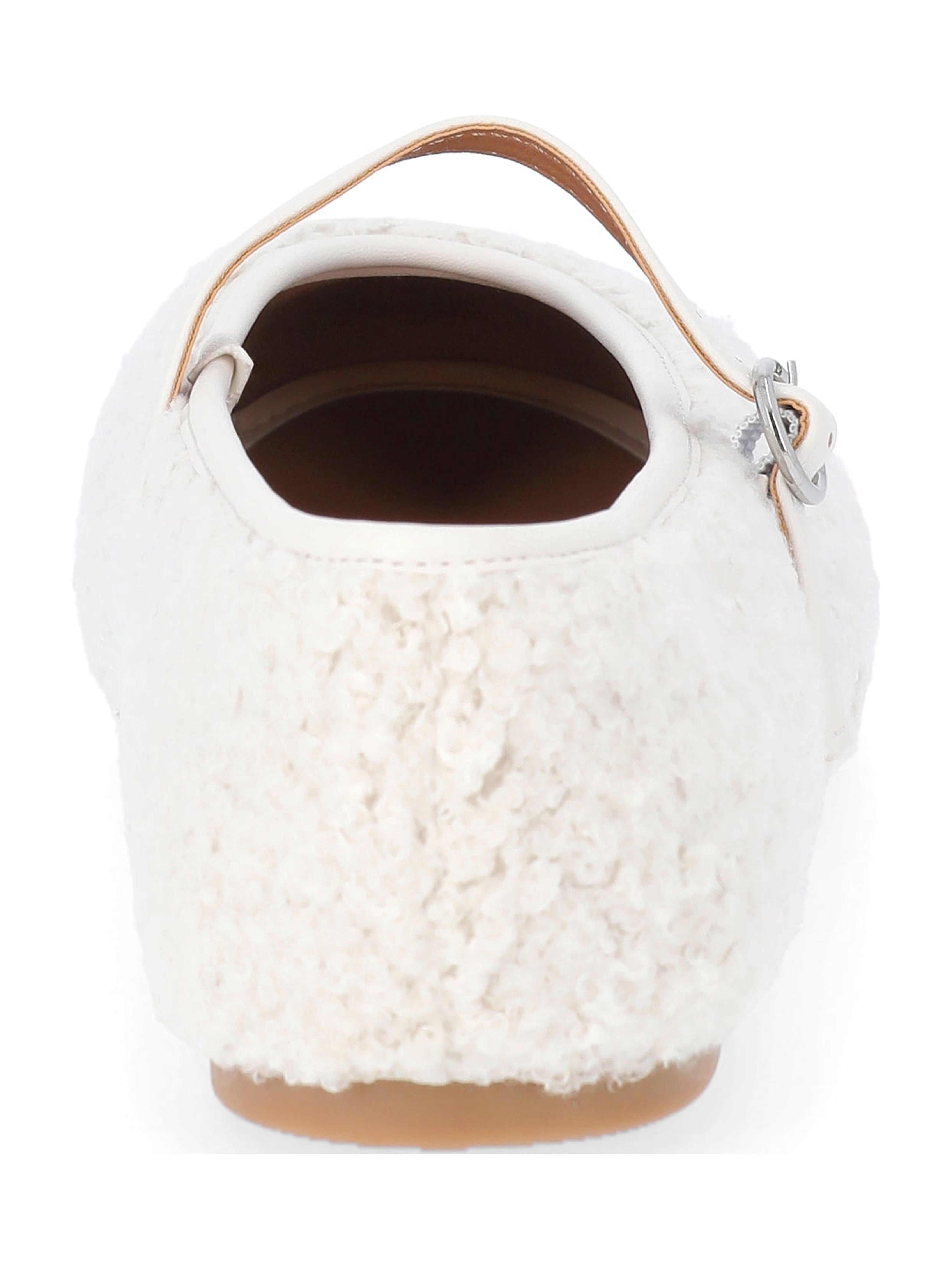 No Boundaries Women's Faux Shearling Mary Jane Flats