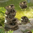 thumbnail image 2 of Decorative 4 Tier Rock Look Water Fountain with LED Rolling Glow Ball for Home and Garden, 2 of 11