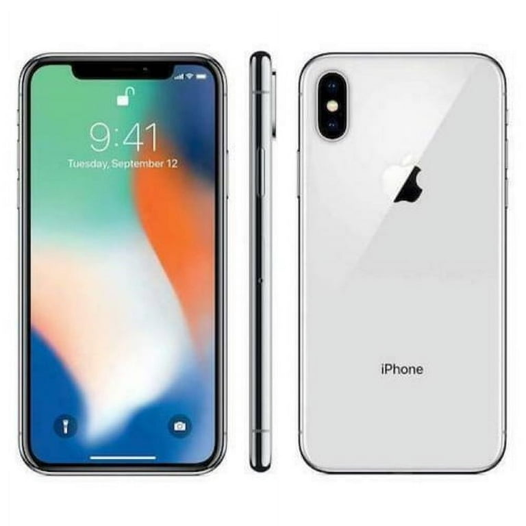 Restored Apple iPhone X - Fully Unlocked - 256 GB Silver (Refurbished)