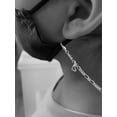 thumbnail image 2 of Silvertone Small Slanted Open Heart Silvertone Face Mask Necklace, 2 of 2