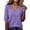 Dark Purple, variant on Womens Summer Tops Women Summer Thread Trim Crew Neck Loose Fit Lightweight 3/4 Short Sleeve Casual Work Blouse T Shirt Black 3XL