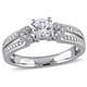 2/3 Carat (ctw) Bague en Saphir Blanc avec Diamants en Argent Sterling – image 1 sur 5