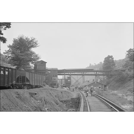 24"x36" Gallery Poster, Miners walking home. Raven Red Ash Coal Company, No. 2 Mine, Raven, Tazewell County, Virginia 1946