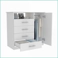 thumbnail image 5 of Dressers with 4 Drawers, Single Door Cabinet, Open Shelf & Superior Top | White | Particle Board, 5 of 9