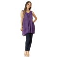 thumbnail image 5 of Sakkas Rita Womens Picot Trim V Neck Tank Blouse With Seqins And Embroidery - A-Purple - One Size Regular, 5 of 5
