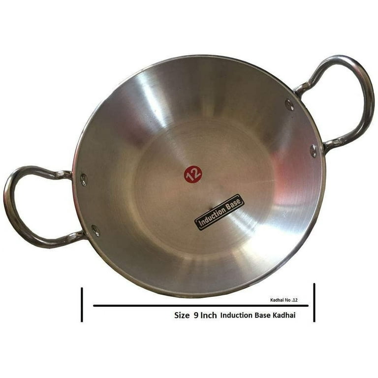 Shradha Trading Aluminium Kadai, Aluminum Indian Kadai,Indian Kadai,  Cookware pan, Indian Stir Pan, Frying Pan, Size-12, Thickness 4 mm