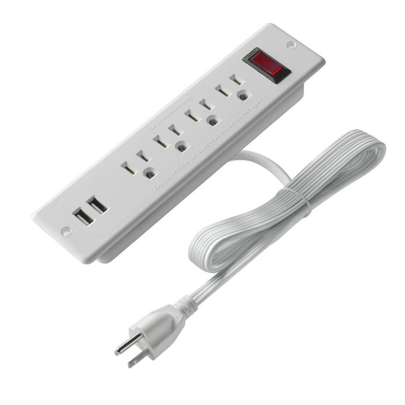 USB Power Strip Bar Recessed Power Bar Socket Mountable Outlet Extender