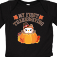 thumbnail image 4 of Inktastic My 1st Thanksgiving Cute Owl in Pumpkin Boys or Girls Long Sleeve Baby Bodysuit, 4 of 5