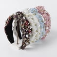 thumbnail image 3 of Monebena Knot Headbands for Girls - Embellished Pearl Rhinestone Knotted Hair Bands for Kids, Toddler Headband Accessories, Cute Little Girl Hairbands, Sparkly Head Band for Tweens, 3 of 12