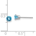 thumbnail image 4 of 14K White Gold 4mm Blue Topaz Stud Earrings (4 X 4) Made In India xbe132, 4 of 5