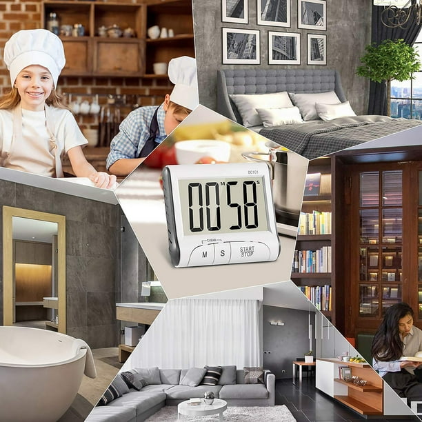 Temporizador De Cocina Digital Cronometro Temporizador De Cocina Reloj Despertador Con Pantalla Grande Alarma Con Sonido Fuerte Panel Trasero Magnetico Soporte Retractil Eigraketly HA014799 00 Walmart...