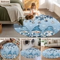 thumbnail image 5 of Large Round Rug 8Ft Washable Non-Slip, Blue Ombre Gnomes Christmas Circle Area Rugs for Living Room Bedroom, Xmas Balls Tree Snowflake Retro Indoor Floor Mats Carpet Runner for Home Decor, 5 of 8