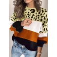 thumbnail image 3 of Pulls Décontractés Manches Longues Col Rond Couleur Patchwork Pull en Tricot Tops, 3 of 5