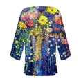 thumbnail image 4 of Babysbule Women's Tops, Jackets& Coat Women's Casual 3/4 Sleeve Print Loose Shirt Tops Cardigan, 4 of 5