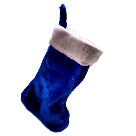 Blue Plush Christmas Stocking (Best Way To Put Names On Christmas Stockings)