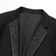 thumbnail image 4 of Beauty-Emily Men's Rhinestone Peak Lapel Blazer – One-Button Luxury Tuxedo Jacket for Wedding, Prom & Party, 4 of 9