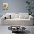 thumbnail image 2 of 90" No-Assembly Diamond Sofa for living Room, 3 Seater Couch with 30-inch Deep Seat, Soft Fleece Design with 2-Layer Sponge - Ready to Use Out of the Box, Beige, 2 of 8