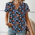 thumbnail image 5 of Cavosen Womens Button down Shirt Short Sleeve Plus Size Collared Hawaiian Tropical Print Summer Blouse Pullover Beach Tees Casual Dressy Resort Vacation Tops Going out 5XL, 5 of 7