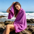 thumbnail image 5 of Large Quick Dry Bath Towel Double-Sided Plush Beach Swimming Towel for Sports - Highly Absorbent Microfiber Towel for Pool Gym Camping Travel - Soft and Fast Drying 160x80cm, 5 of 6