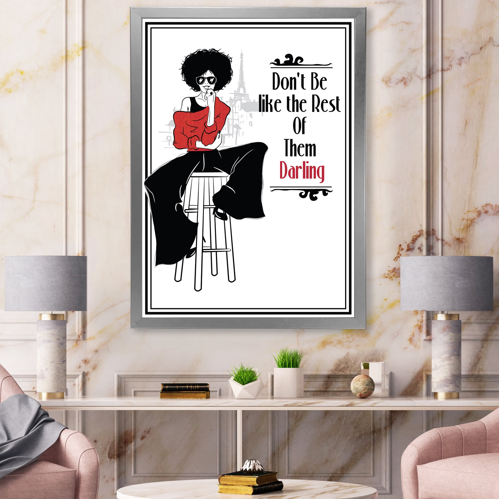 Designart 'Style Passion Life Fashion Woman VI' Modern Framed Art Print