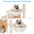 thumbnail image 5 of Tree with Litter Box Enclosure, Modern  Tower for Indoor Cats with Large Platform, Condo  Station and 2 Hammocks, -in-one  Furniture,  Walnut MPJ115WB, 5 of 6