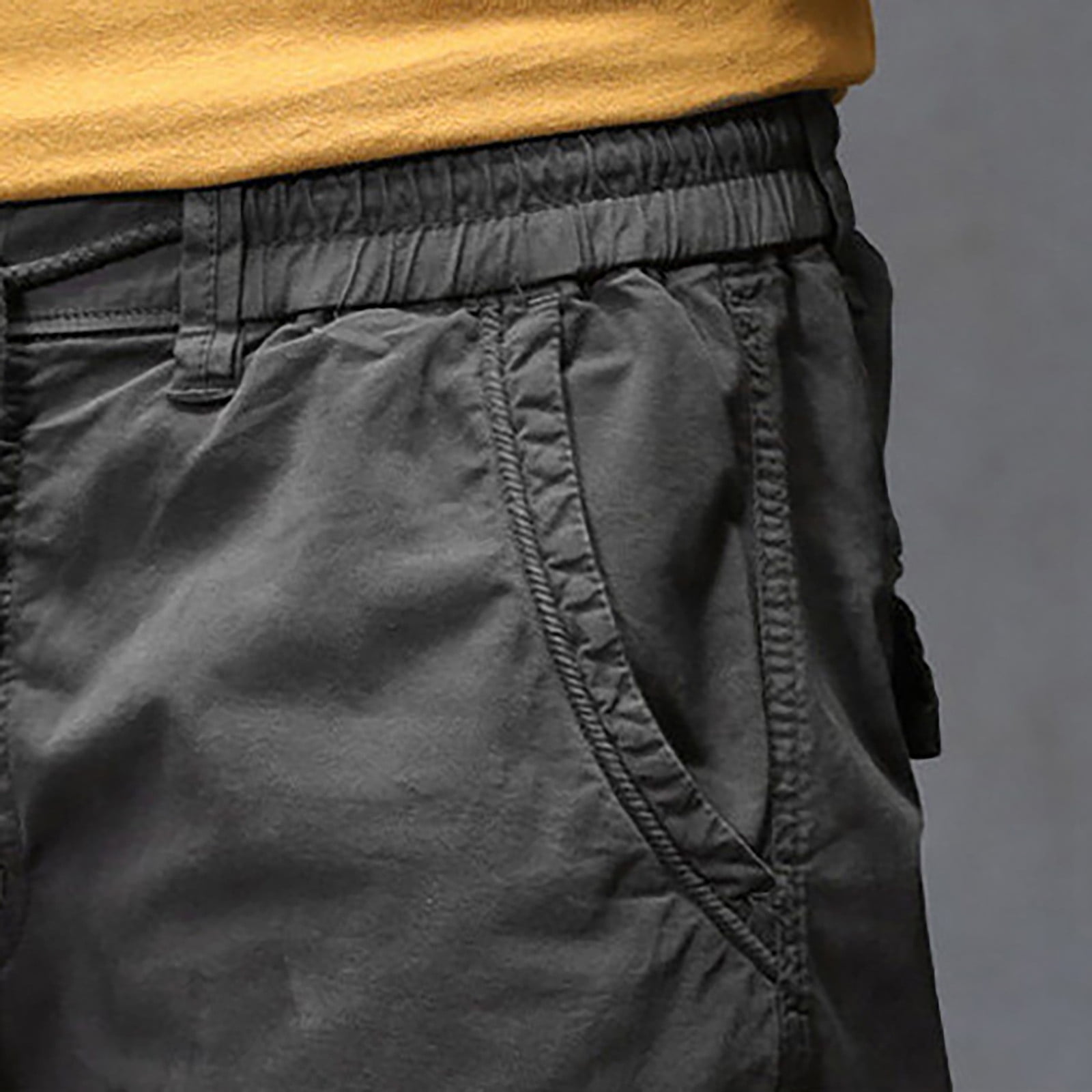 Cargo Pants For Mens Loose Cotton Plus Size Pocket Lace Up Elastic Waist  Trousers Overall