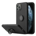 thumbnail image 2 of Apple iPhone 12 Pro (6.1") Case Microfiber Liner Gel Rubber Protection Liquid Silicone with Ring Holder Stand Strap Cover for iPhone 12 Pro [Black], 2 of 8