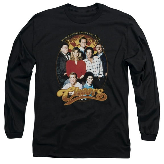 Cheers Group Shot Long Sleeve Adult 18/1 T-Shirt Black