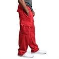 thumbnail image 4 of Babibeauty Men's Urban Straight Leg Jogger Heavy Weight Fleece Cargo Pocket Sweat Pants, 4 of 5