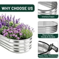 thumbnail image 5 of LIFERECORD Galvanized Raised Garden Bed, 47"L X 23"W X 11"H, Elevated Reinforced Large Metal Planter Box for Vegetable Flower Herb Outdoors, Oval, 5 of 8