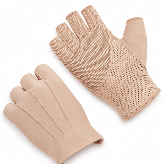 FLORNIX 2026 New Lightweight Summer Fingerless Gloves Men Women Uv Sun Protection Driving Cotton Gloves Nonslip Touchscreen Gloves-Beige for Outdoor Activities,Driving,Sun Protection,Sports,Travel.