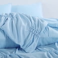 thumbnail image 4 of RUIKASI 3-Piece Light Blue Duvet Cover Set - Ruched Pinch Pleat Geometric design, Queen(90in*90in), 4 of 4