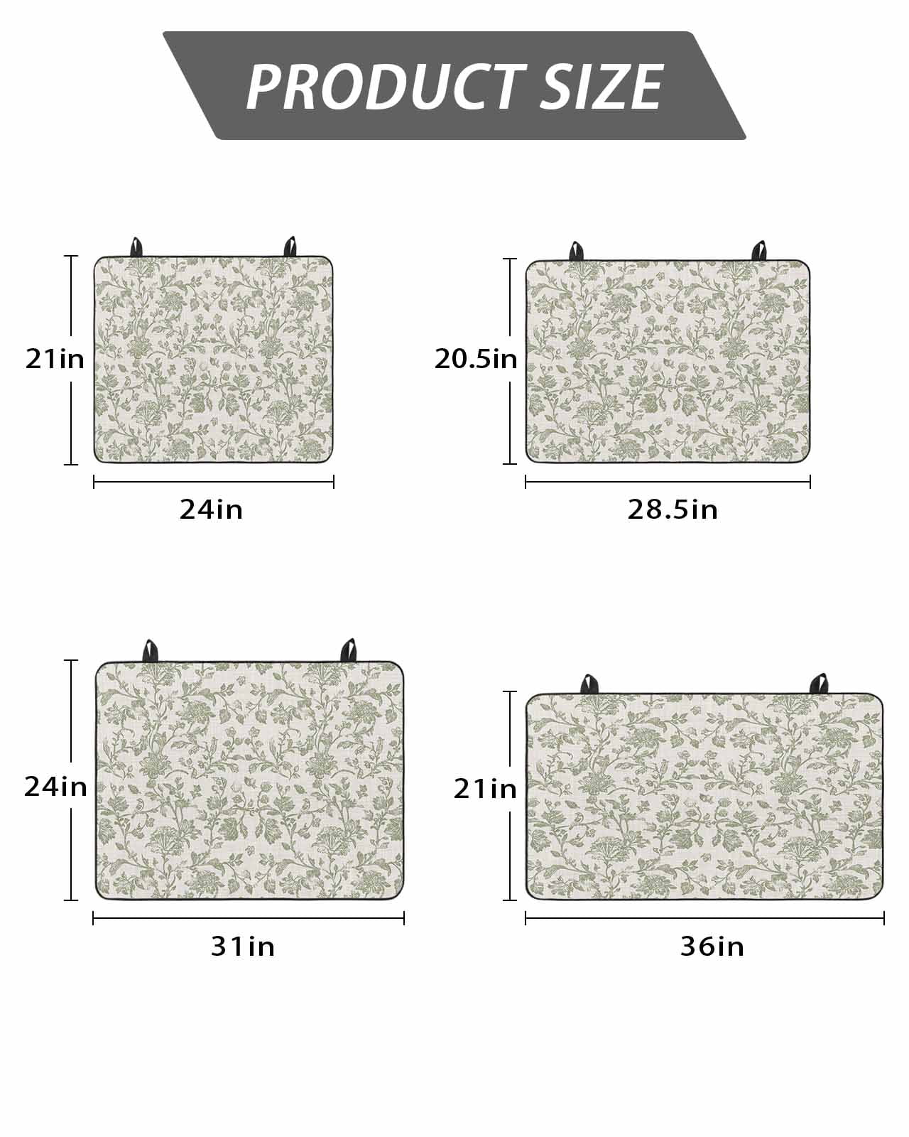 Stove Top Covers for Electric Stove, Farmhouse Sage Green Glass Stovetop Cover Protector, Vintage Flower Leaf Botanical Induction Cooktop Protector Oven Mat for Kitchen Countertop 31"x24"
