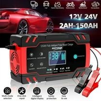 Automatic Car Battery Charger, 12V/8A 24V/4A Auto Batterys Charger Maintainer Trickle Charger with LCD Digital Display for Car Truck Motorcycle