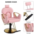 thumbnail image 3 of KIGOTY Pink Barber Chair Reclining Salon Chair for Salons and Barbershops Modern Styling Chair Adjustable Barber Chair for Professional Haircuts, 3 of 8