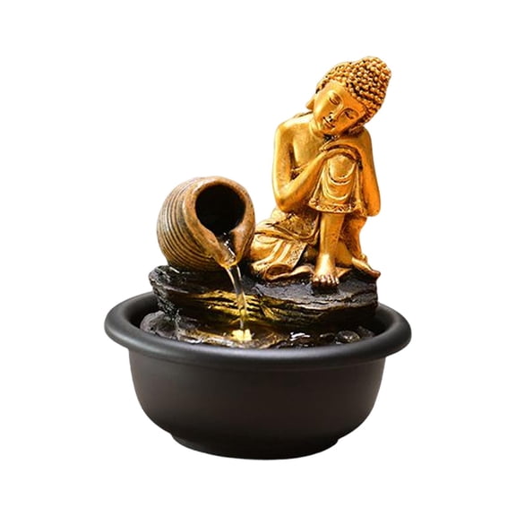 Fuente de agua de sobremesa decorativa para jardín interior y dormitorio. Buda durmiente