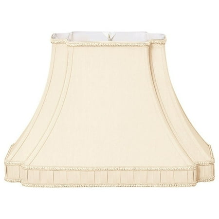 Structures Inverted Six Light - Royal Designs Rectangle Bell with Bottom Gallery Inverted Corner Designer Lamp Shade, Eggshell, (6 x 8.5) x (9 x 16) x 11
