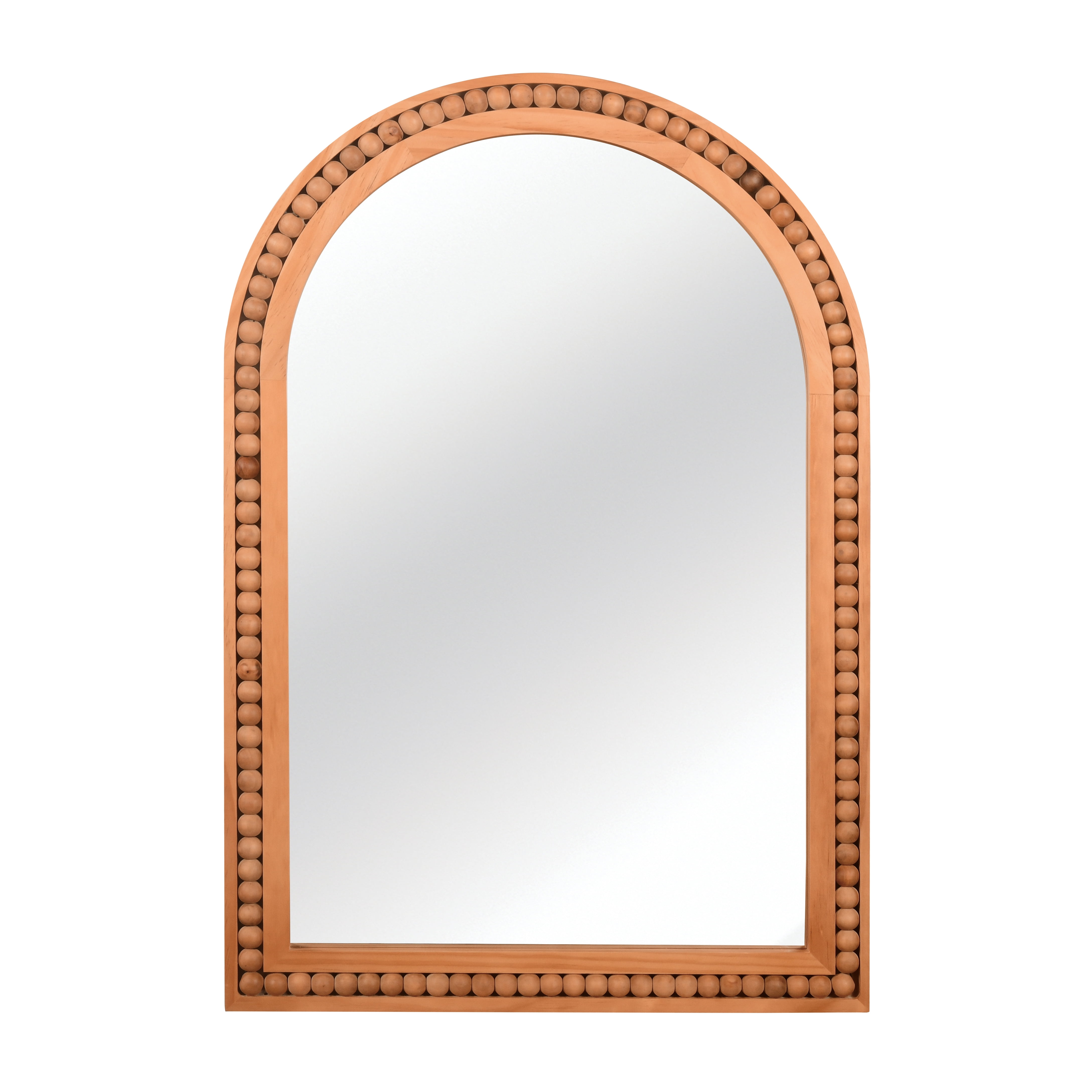 Leumius 36"x 24" Arched Bathroom Mirror Wall Mirror with Wooden Frame,Rustic Farmhouse Decor Mirror for Entryway, Bathroom & Living Room,Brown