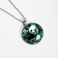 thumbnail image 4 of Panda Elegant Glass Circular Pendant Necklace - Stylish and Trendy Jewelry for Women, 4 of 5